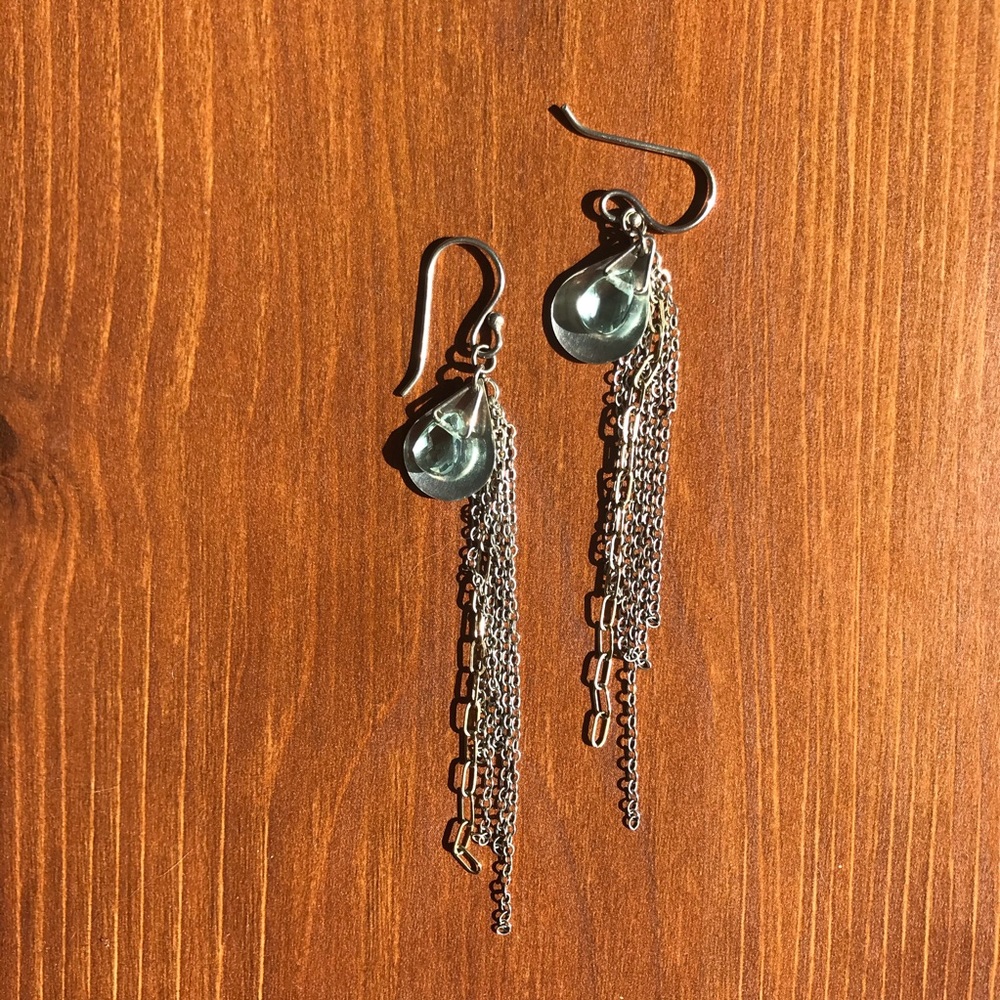 Silver chain drop earrings